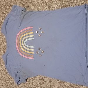 Cat & Jack size 14/16 purple with a rainbow and gold hearts